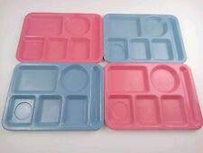 LOT OF 4- TEXAS WARE 146 CARLISLE MELAMINE LUNCH TRAYS CONFETTI BLUE PINK  picture