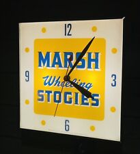 Vintage Marsh Wheeling Stogies Lighted Pam Clock. picture