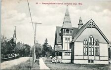 Vtg Postcard 1910s - Congregational Church - Sturgeon Bay Wisconsin WI picture