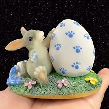 Charming Tails Fitz And Floyd Figurine Paint By Paws Figure Painting An Egg Blue picture