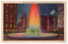 Detroit Michigan c1930's night, illuminated Edison Fountain, Grand Circus Park picture