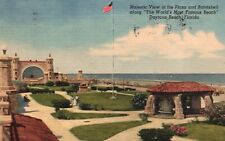 Daytona Beach, FL, Plaza & Bandshell, 1959 Linen Vintage Postcard e1991 picture