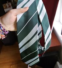 Official Harry Potter, Slytherin House Tie, NO CREST/LOGO, Used, Sliver/Green picture