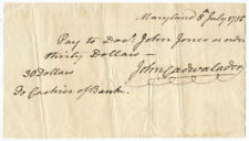 1785 American Revolutionary War Commander John Cadwalader Pay Order Signed picture