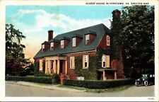 Yorktown Oldest House Virginia Street View Old Cars Historic Vintage Postcard picture
