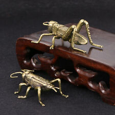 1  Pair Art Rare Chinese Bronze Brass Ware Handmade Cricket Insects Pet Ornament picture