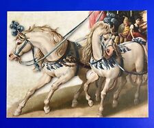 WHITE ARABIAN CIRCUS HORSE POSTCARD REPRODUCTION PRINT SEE PHOTO 4.25”x5.5” picture