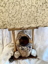 Retro/Vintage 1950s Tiki Coconut Husk/Collectible Table Lamp/Bamboo/Shells/Shade picture