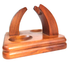Estate Pipe Rest Fairfax Double Solid Walnut Wood 3 1/8