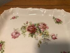 ~Stunning Vintage Antique Romantic Pink Roses Porcelain Dresser Vanity Tray~ picture