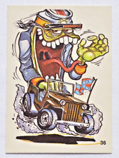 VINTAGE DONRUSS ODDER ODD ROD #36 CONFEDERATE JEEP STICKER CARD NEW OLD STOCK picture