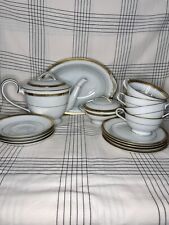 Noritake Goldridge China Tea Set Teapot w Lid, 4 Teacups and Saucers, & more picture