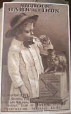 Boston Ma Nichols Bark and Iron tonic trade card 1871 advertising picture