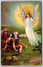 Christmas Angel Shepherds in Field Star of Bethlehem 1909 New Jersey  Postcard picture