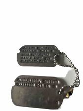 WW2 WWII US Army-Next of Kin T43 Dog Tags-Pair-Cleveland Ohio Drafted -Catholic picture