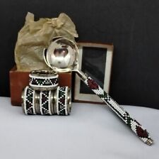 Vtg Beaded Serving Set & (4) Napkin Holders...Very Unique & Heavy (See Note) picture
