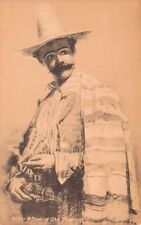 Southwest Folk Art Man Smoking Zapata Mustache Sombrero Poncho Vtg Postcard A30 picture