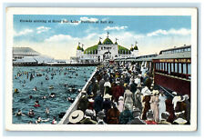 c1920s View of Crowds Arriving at Salt Lake Pavilion at Salt Air Postcard picture