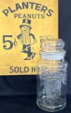 Vintage 1981: PLANTERS PEANUTS  “75th Anniversary” GLASS JAR w/Lid ~ Pre-Owned picture
