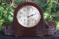 Antique 1900 - 1910 Junghans German Mahogany Mantle Clock - WORKS - SEE VIDEO picture