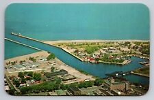 St. Joseph Benton Harbor Michigan Vintage Unposted Postcard Aerial View picture