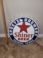 SHINER Bottle BEER Spoetzl Brewery TEXAS  SIGN ManCave Bar TACKER 22in Authentic picture