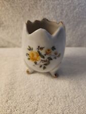 Porcelain, 3 Footed, Egg Shaped Candle Holder With Candle Made In Japan  picture