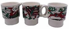 3 Trimont Ware Japan Christmas Stacking Mugs 1950’s 2 Santa 1 Bells Vintage picture