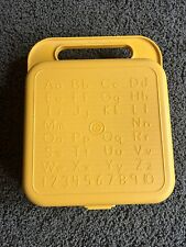 Vintage 80s 90s Yellow Tupperware Lunch Box 1407 - ABC/123 Stencil Pencil Case picture