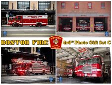 Boston Fire Dept 4x6” Photo Print Gift Set C Rescue 1 Ladder 24 Lot Of 4 Art MA picture