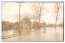 c1910's Flood At Salamanca New York NY, Cattaraugus RPPC Photo Antique Postcard picture
