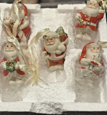 SET OF 5 LENOX Standabouts Santa Claus Ornaments 2024, RETIRED EUC Original Box picture