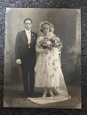 Vintage Mixed Race couple Asian/Mexican Man & White Woman Marriage Photo Rare picture