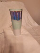 Starbucks Holiday Ice Wave 2021 Tumbler Icy Mint White & Silver 24oz. NO STRAW picture