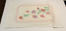 Vintage Floral Pillowcase White With Colorful Flower Print Thin 31.5x20 70s 80s picture