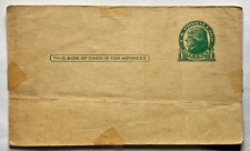 Blank Vintage Postcard Green One Cent Thomas Jefferson Prepaid Stamp Unposted picture