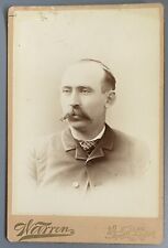 1880s-90s Deacon White Boston MLB Baseball HOF Warren Listed Cabinet Card Maker picture