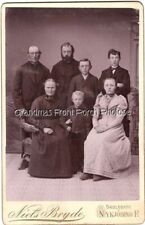 1890s Cabinet Card Photo Lovely Danish Family Men Women Denmark Backstamp picture