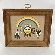 Vtg Rainbow Way Native American Style Sand Painting The Great God Spirit Framed picture
