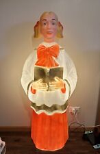 RARE Poloron Choir Girl Vintage Blow Mold Blowmold Christmas Caroler picture