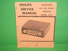 1964 1965 PHILIPS PORTABLE AUTO AM RADIO SERVICE MANUAL 3X31 FORD CHRYSLER DODGE picture
