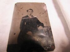 Antique Tintype Young Man 2 1c Proprietary Stamps on Back picture