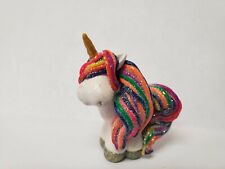 RAINBOW UNICORN Christmas Ornament TANGLED IN LIGHTS Polymer Clay HAND MADE OOAK picture