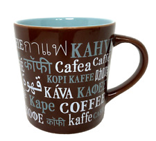 Starbucks Coffee 16 oz Mug 2008 International Languages Brown Teal picture