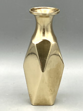 Vintage Brass Bottle Geometric Design Art Deco Style 5