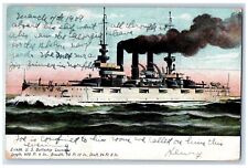 1909 U.S. Battleship Steamer Ship Louisiana LA Posted Antique Postcard picture