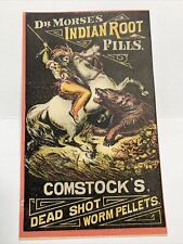 Dr Morse Indian Root Pills Comstock’s 1880’s Trade Card picture