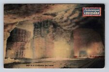 LA-Louisiana, Deep in a Louisiana Salt Mine, Antique Vintage Souvenir Postcard picture