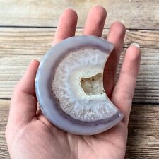 Large Quartz Crystal Geode Moon 150 g Polished Face Stone picture