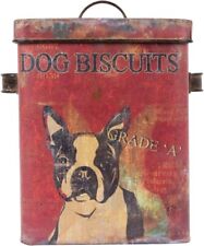  Vintage Tin Dog Biscuit Container With Boston Terrier picture